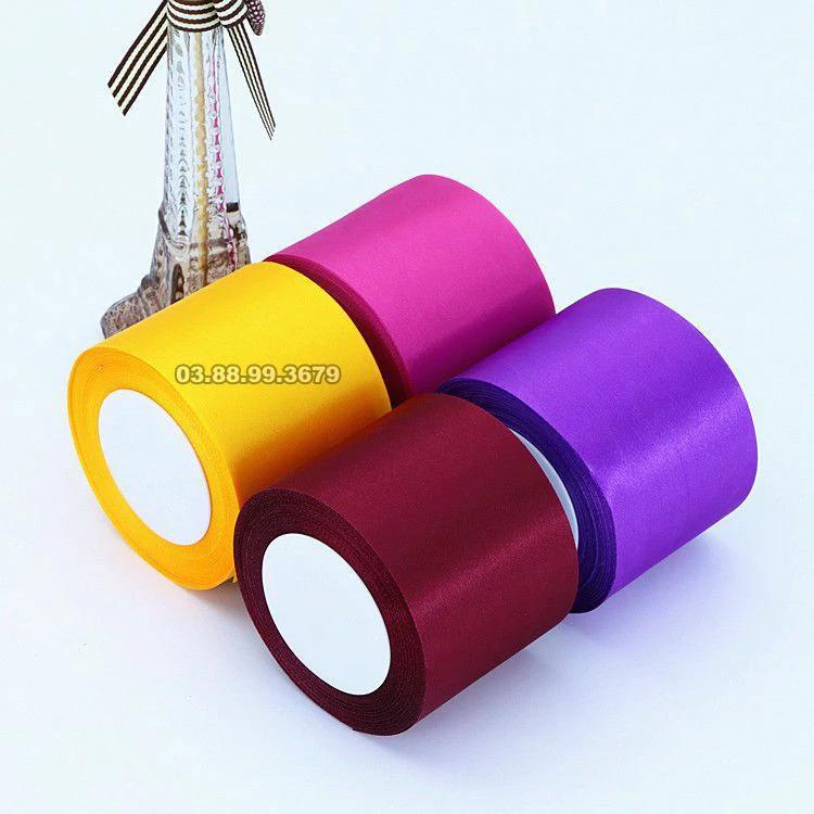 Dây ruy băng lụa satin bản to 8cm lớn làm hoa, nơ, trang trí Noel, buộc tóc