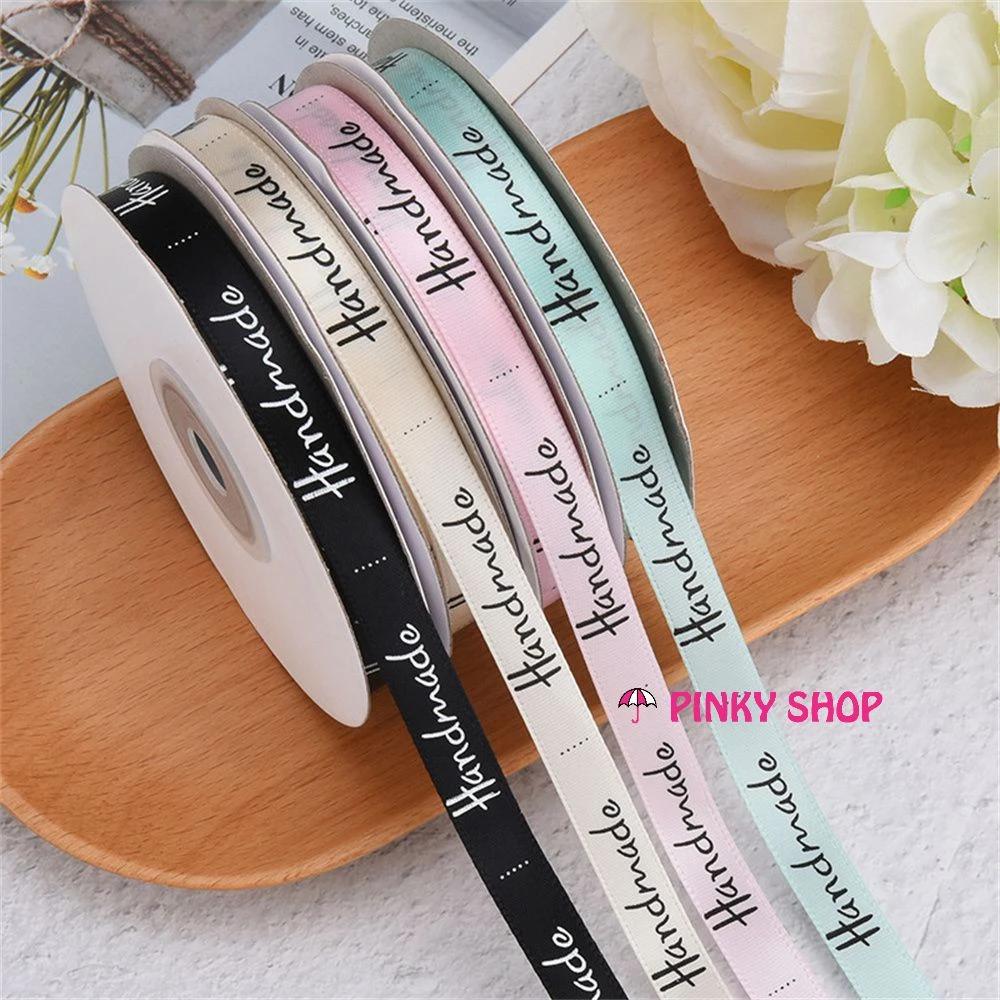 Dây ruy băng lua satin chữ "Handmade, Chanel, Just for you" dùng trang trí bó hoa, hộp quà sinh nhật, gói quà Pinky Shop