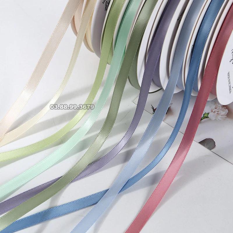 Dây ruy băng lụa satin hai mặt cao cấp bản 7mm dài 1m dùng để gói quà buộc tóc, dây treo, trang trí tiệc tùng cực đẹp