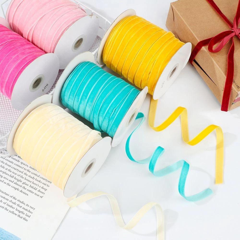 Dây ruy băng nhung bản 5mm 1cm 2cm 2.5cm 4cm |2 mét| gói quà tết làm nơ kẹp tóc trang trí handmade xinh lung linh