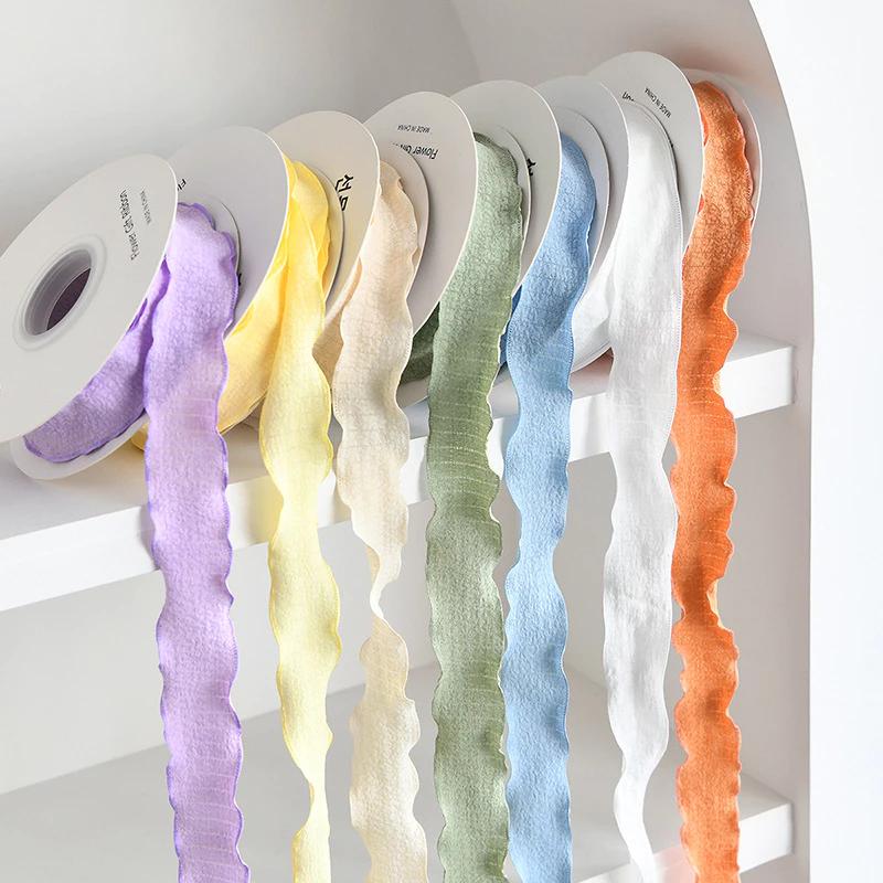 Dây ruy băng vải lanh mềm 4cm màu hồng, đỏ, đen... gói quà buộc tóc cột hoa trang trí cực đẹp (bán lẻ 1 mét)