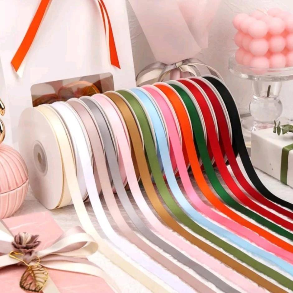 Dây ruy băng vải lụa satin cao cấp 1cm 2cm 4cm cuộn 5 mét nhiều màu làm hoa, nơ, gói quà trang trí handmade