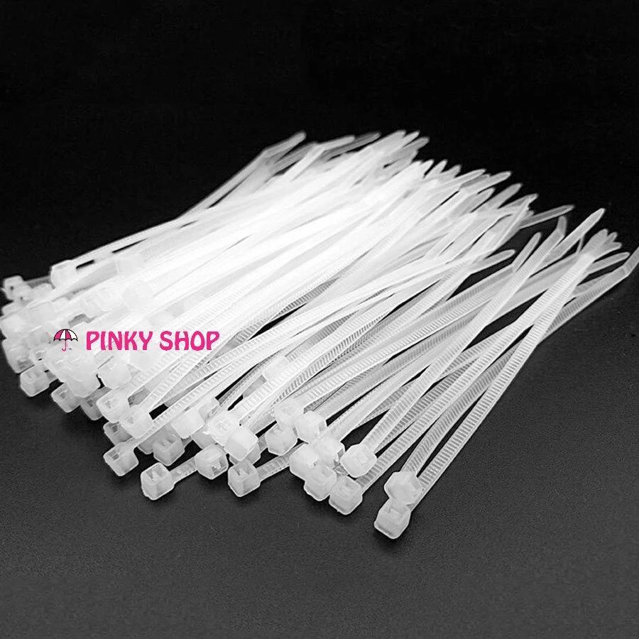 Dây thít nhựa, dây rút nhựa trắng dùng để cố định, treo tag sản phẩm đủ size bịch 80 -100 sợi Pinky Shop mã DRN1