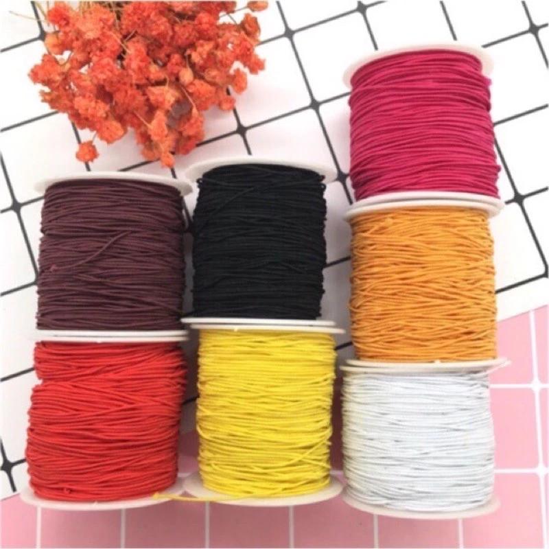 Dây thun, chun tròn co giãn [1 mm] màu đỏ, đen, trắng, xâu chuỗi, xỏ hạt, thắt vòng đeo tay phong thủy, treo sản phẩm