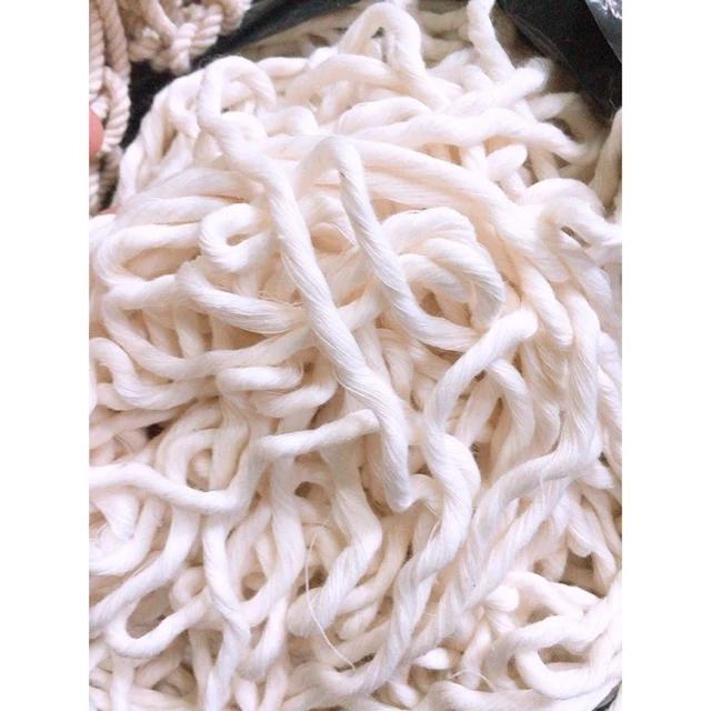 Dây thừng se macrame [3mm, 5mm] trang trí, decor, xoắn màu kem, 100% cottton loại 1