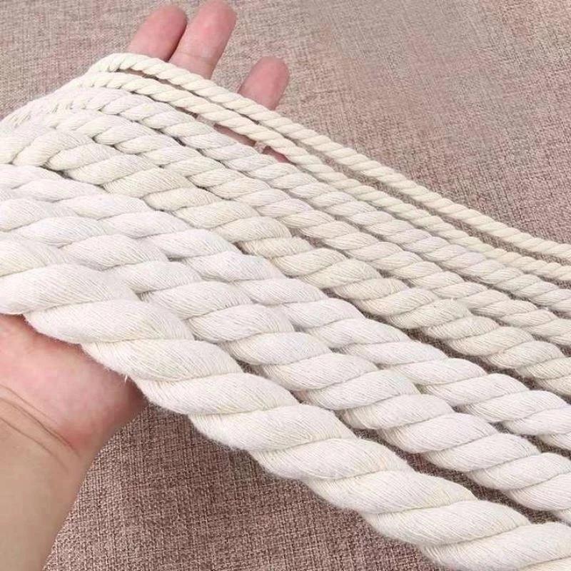 Dây thừng se sợi macrame 5mm màu ngà dùng trang trí decor phụ kiện thắt lưng 100% cottton loại 1 cotton loại mềm đẹp
