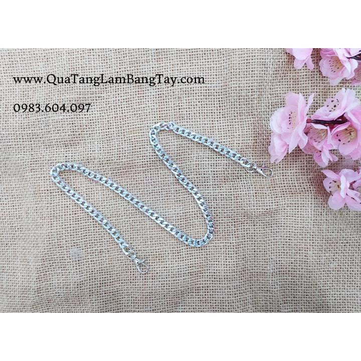 Dây xích túi xách đeo chéo túi xách màu trắng bạc, phụ kiện túi xách Pinky Shop mã DTX1