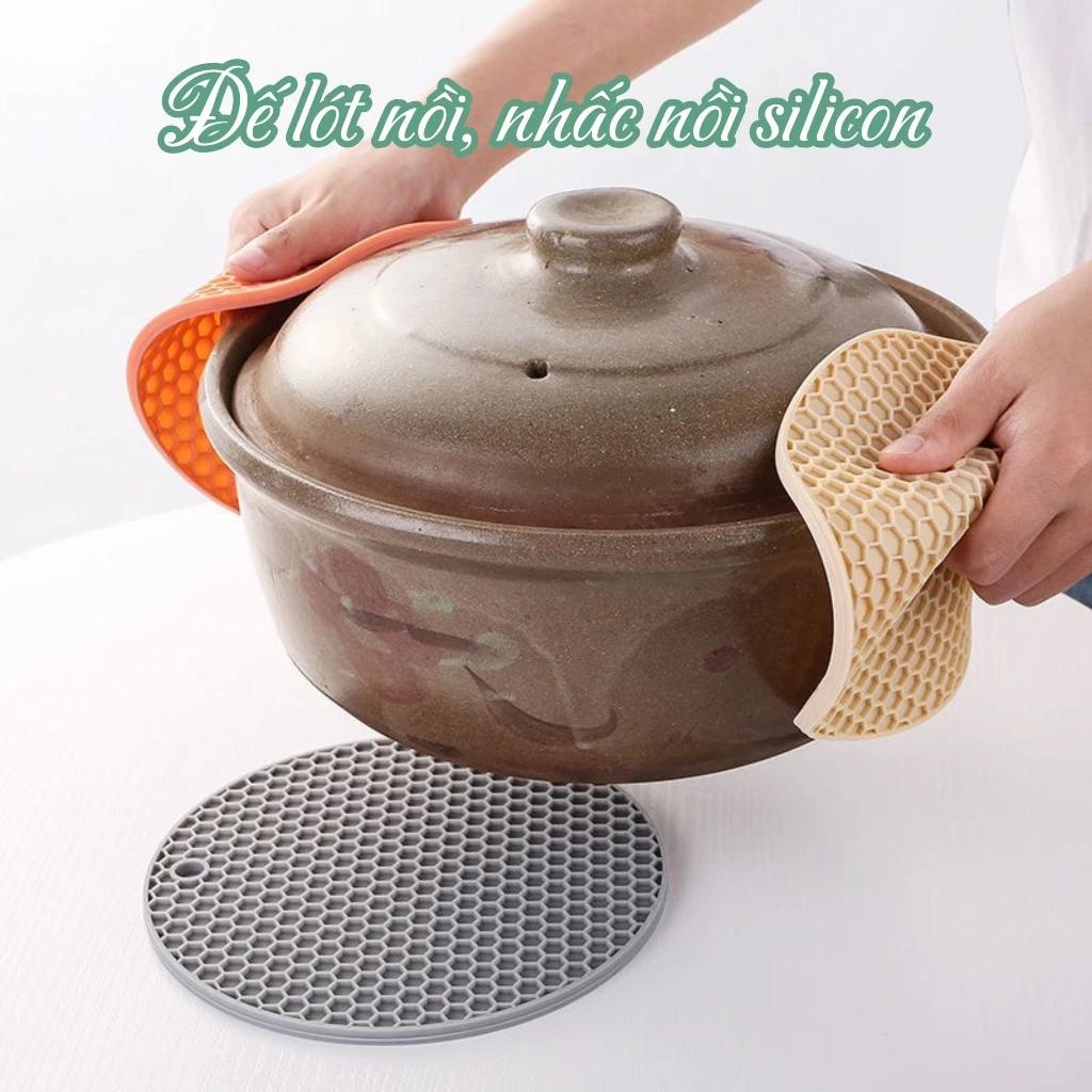 Đế lót nồi Sillicon cách nhiệt, chống trượt hình tổ ong