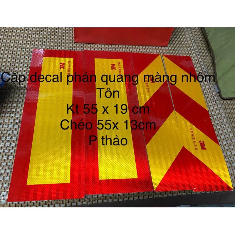 decan phản quang màng nhôm to (cả cặp chéo 55x12,5cm (cả cặp )chữ nhật 55x19cm