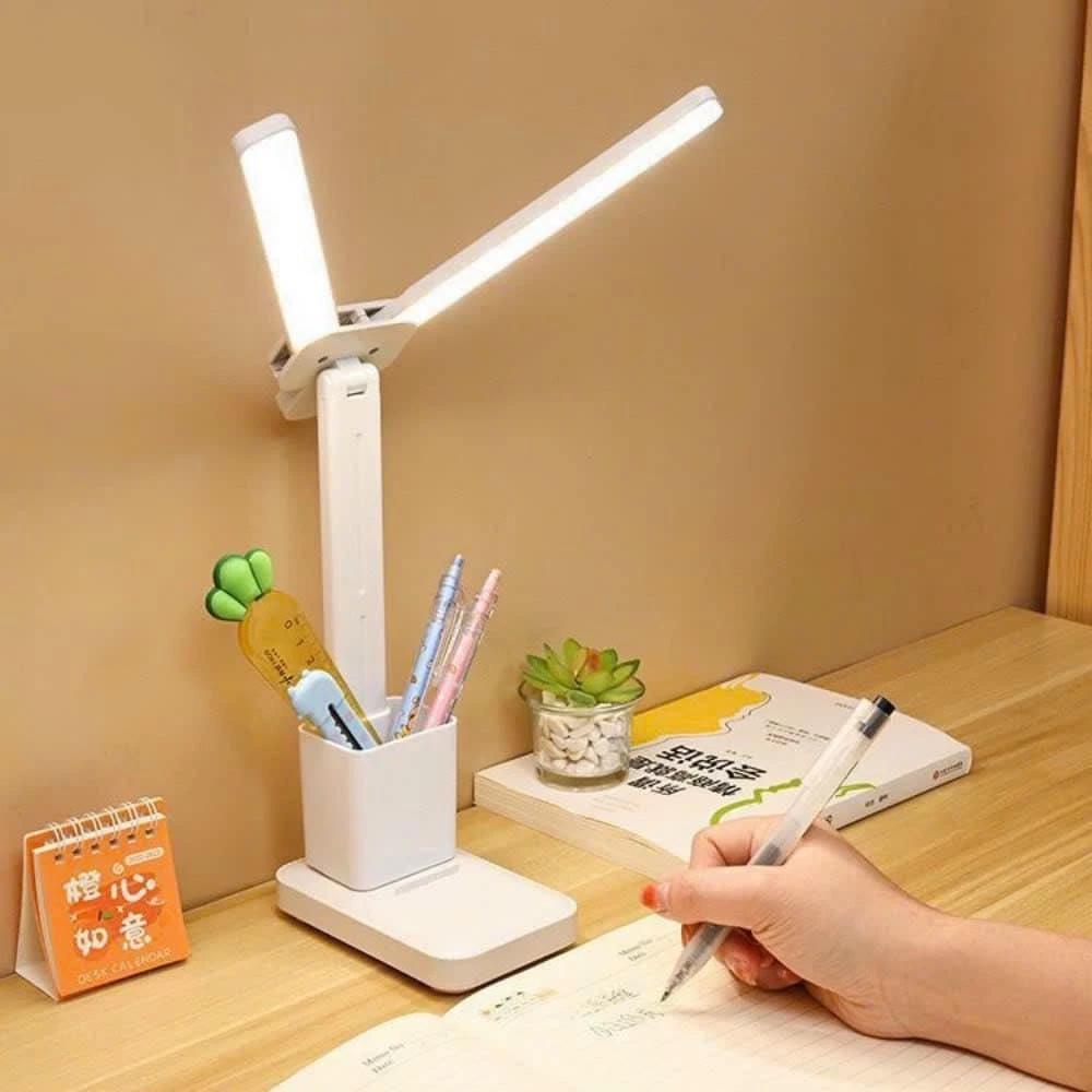 Đèn Bàn Học - Đèn Bàn Làm Việc Bảo Vệ Mắt Chống Mỏi Mắt Tích Hợp Đựng Bút Thiết Kế Sáng Tạo Với 2 Thanh Led Rời HG-669