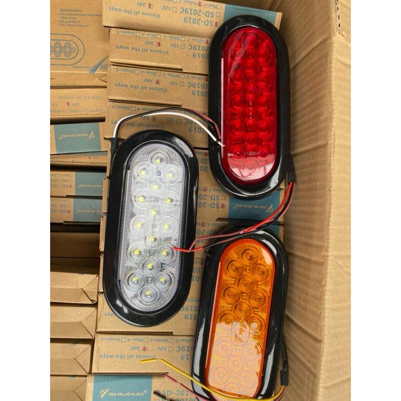 đèn led hậu lắp cản sau 12v 24v các màu 2 chức năng. đèn bầu dục ( 2019) chuẩn silidu