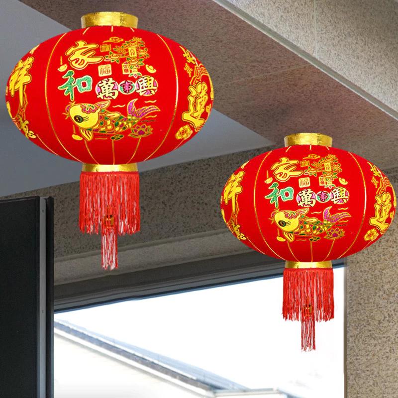 Đèn lồng màu đỏ cho lễ hội mùa xuân và lễ kỷ niệm giữa mùa thu Đèn lồng Satin chống thấm nước ngoài trời