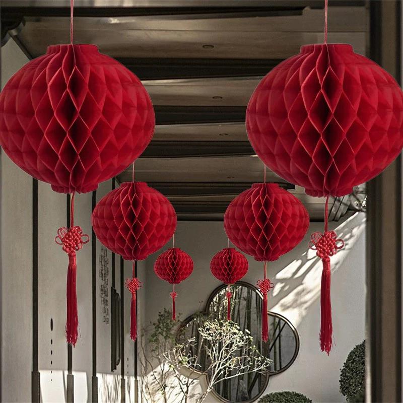 Đèn lồng năm mới Đèn lồng tổ ong Treo trang trí bầu không khí lễ hội Cung cấp lễ hội mùa xuân