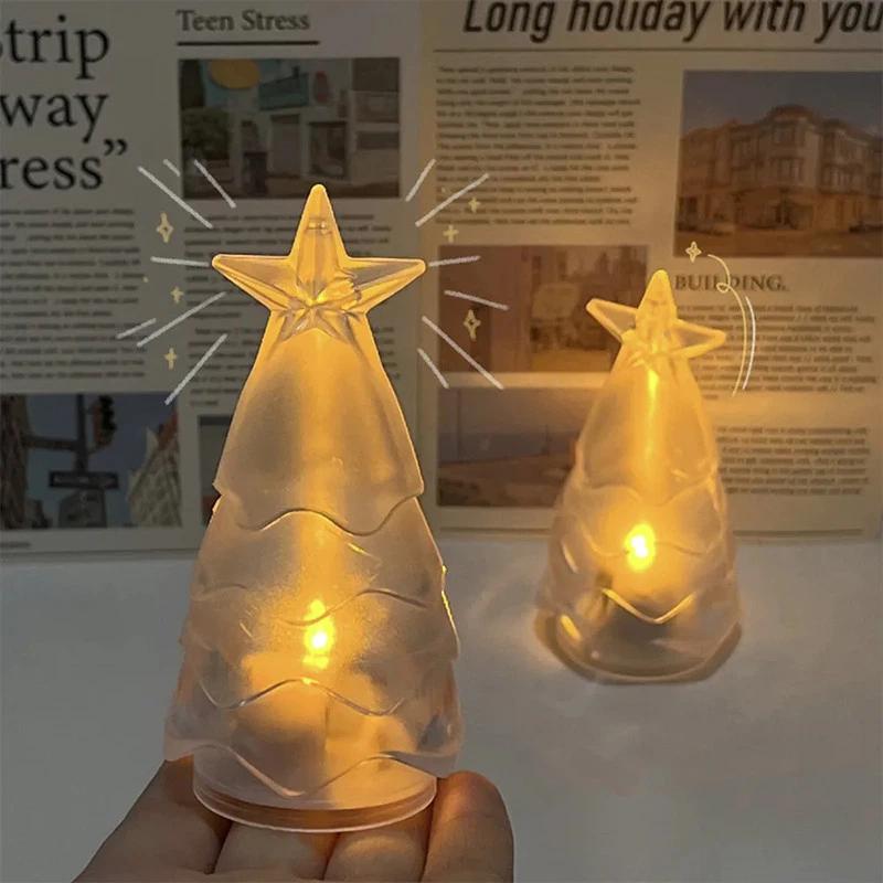 Đèn ngủ cây thông Noel pha lê Đèn bầu không khí sáng tạo Đèn Led nến điện tử