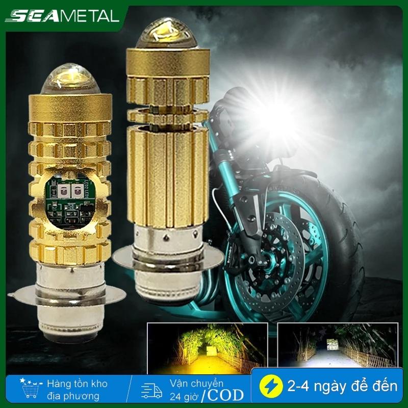 Đèn pha LED xe máy SEAMETAL Trắng Vàng Hai màu Đèn pha siêu sáng Đèn sương mù động cơ chùm thấp siêu sáng