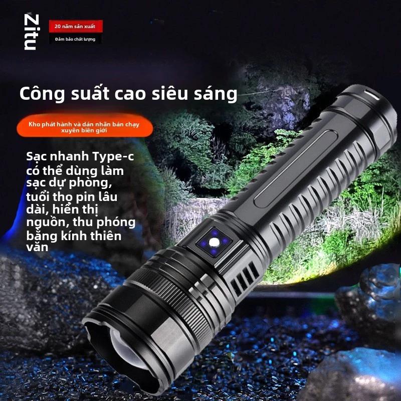 Đèn pin LED siêu xa, Zoom đa chức năng ngoài trời