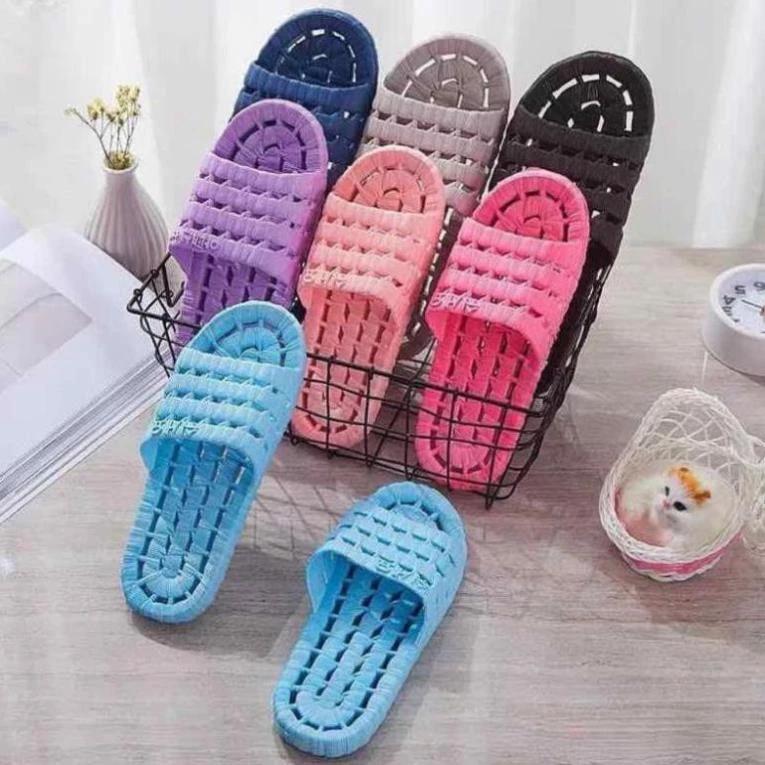 Dép nhựa mang trong nhà SỌC LƯỚI thoáng nước, dép xốp dẻo văn phòng, dép đi trong nhà