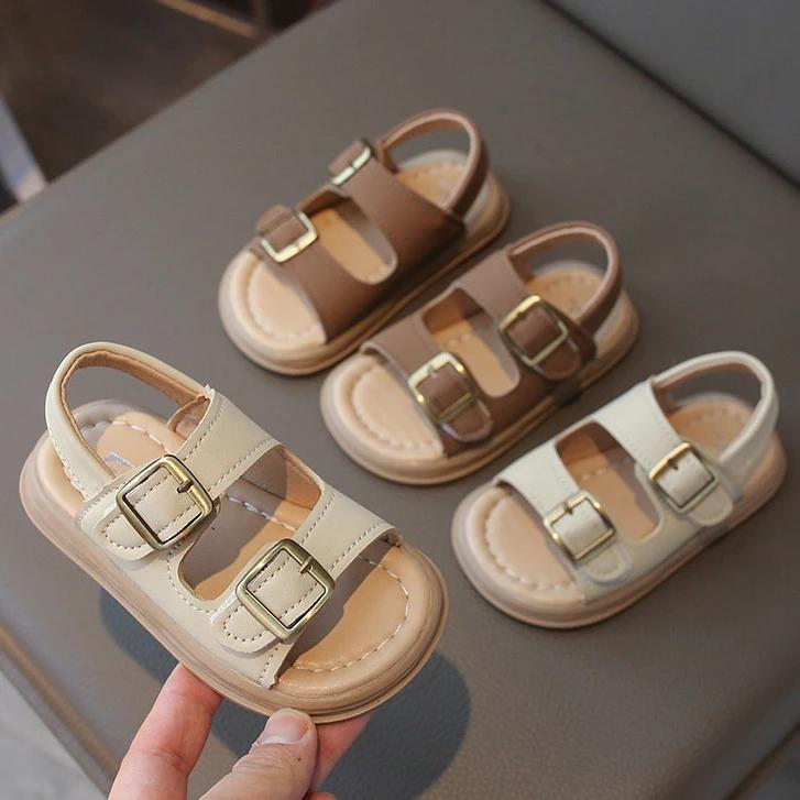 Dép sandal 2 quai dán 3 màu thời trang cho bé trai bé gái đế mềm êm chân sz 16-26