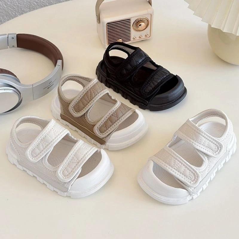 Dép sandal 2 quai dán 3 màu trần thời trang cho bé trai bé gái sz 21-25 M7753