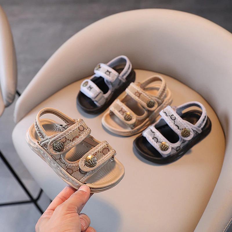 Dép sandal 2 quai họa tiết GD cao cấp siêu nhẹ êm thời trang cho bé Full sz 21-30
