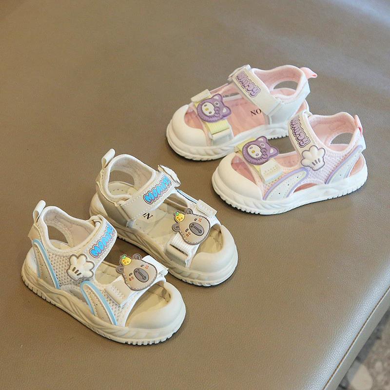 Dép sandal cho bé trai bé gái họa tiết gấu baby đáng yêu - Đế mềm êm chân Size 16-26