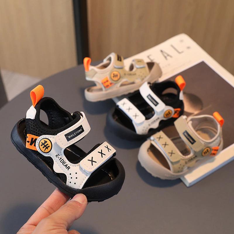 Dép sandal cho bé trai phối màu thời trang 3X đế mềm chống vấp sz 16-26