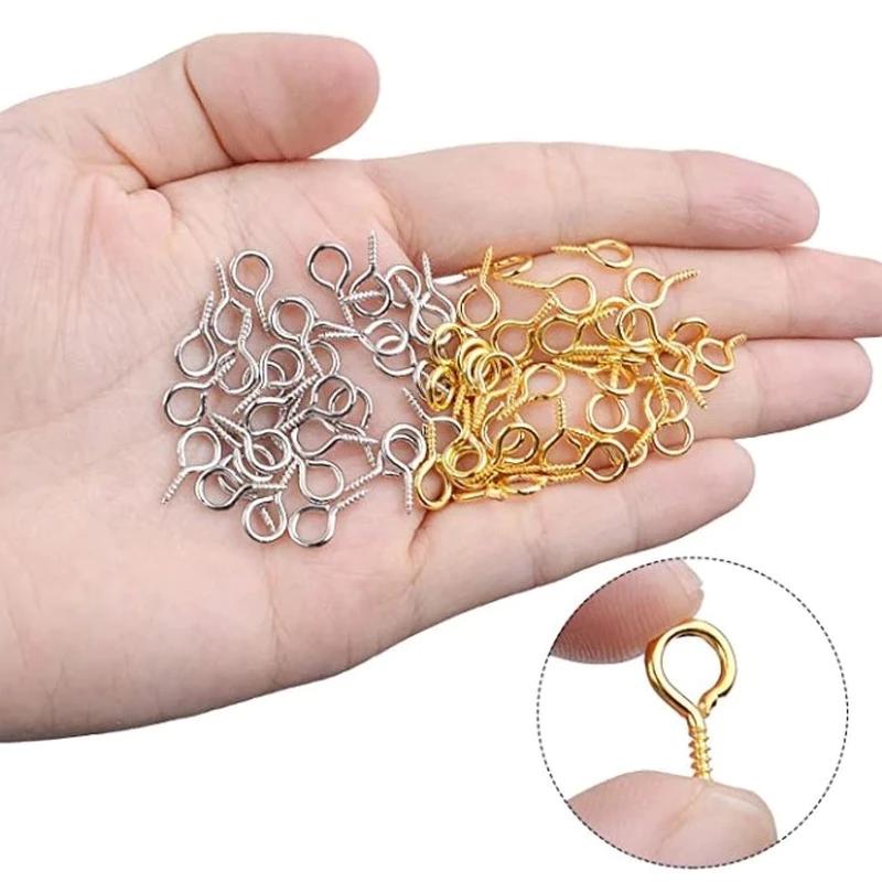Đinh xoắn ốc nhỏ gắn đất sét Nhật, treo hạt, vít vặn, khoen ghim kết nối resin, phụ liệu handmade, nguyên liệu móc khóa
