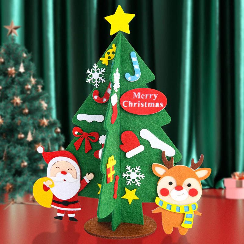 Đồ trang trí Giáng sinh dễ thương DIY Cây thông Noel để bàn Đồ trang trí Giáng sinh Trẻ em Quà tặng