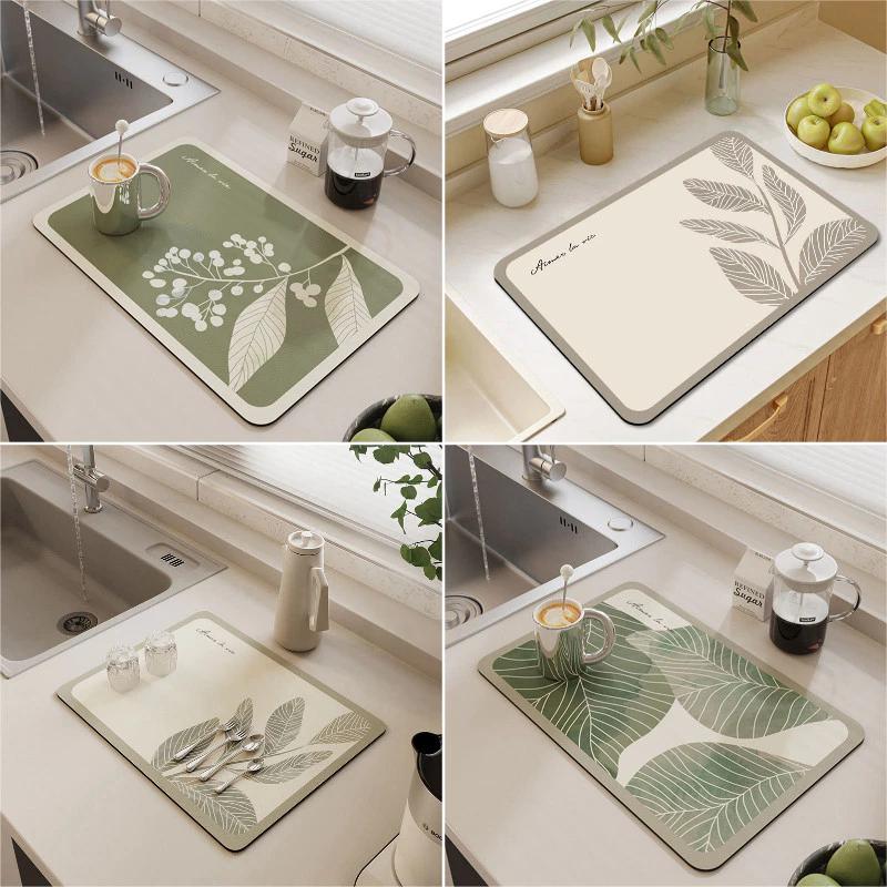 Đơn Giản Thoát Nước Miếng Lót Nhà Bếp Thời Trang Mặt Bàn Thảm Họa Tiết Flowr Lá Họa Tiết Placemats
