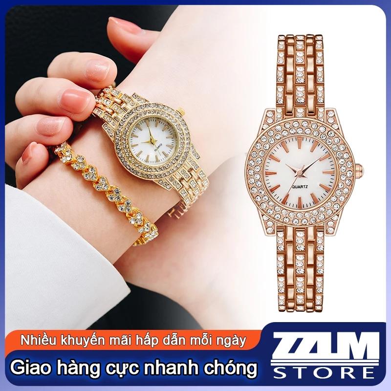 Đồng hồ kim cương mới 2024, đồng hồ thường ngày dây thép, đồng hồ nữ cao cấp, Đồng hồ kim cương quà tặng ngày lễ