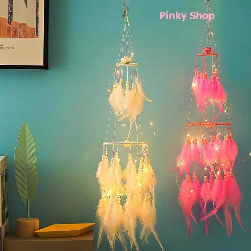 Dream catcher 2 tầng độc đáo decor trang trí nhà Pinky Shop mã DRC2T
