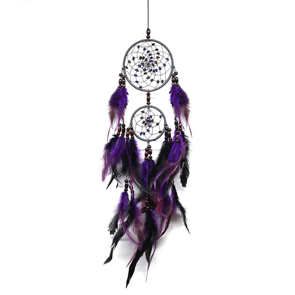 Dreamcatcher màu tím mộng mơ, treo tường, xe ô tô, trang trí phòng khách, phòng ngủ