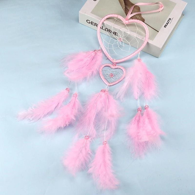 Dreamcatcher trái tim đôi treo tường [Hàng y hình] handmade, lưới bắt giấc mơ, quà tặng độc đáo DRTD1 [Mới cứng 100%]
