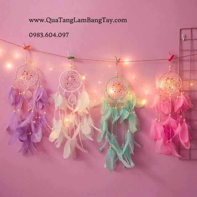 Dreamcatcher treo tường, handmade tuyệt đẹp [Hàng y hình] lưới bắt giấc mơ 2 vòng tròn, decor trang trí nhà lung linh