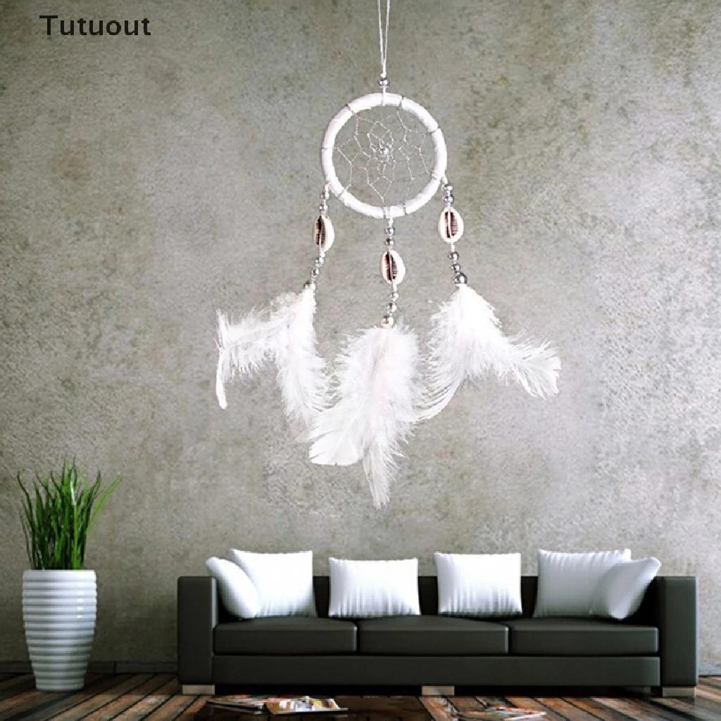Dreamcatcher treo tường nhỏ [Hàng y hình], màu trắng tinh khôi đính vỏ sò decor trang trí nhà ngọt ngào Pinky Shop