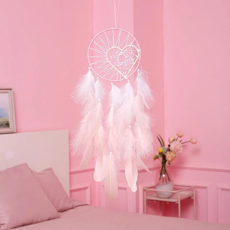Dreamcatcher treo tường, xe ô tô, lưới giấc mơ đính lông vũ, màu pastel nhẹ nhàng tinh tế [Tặng thiệp]