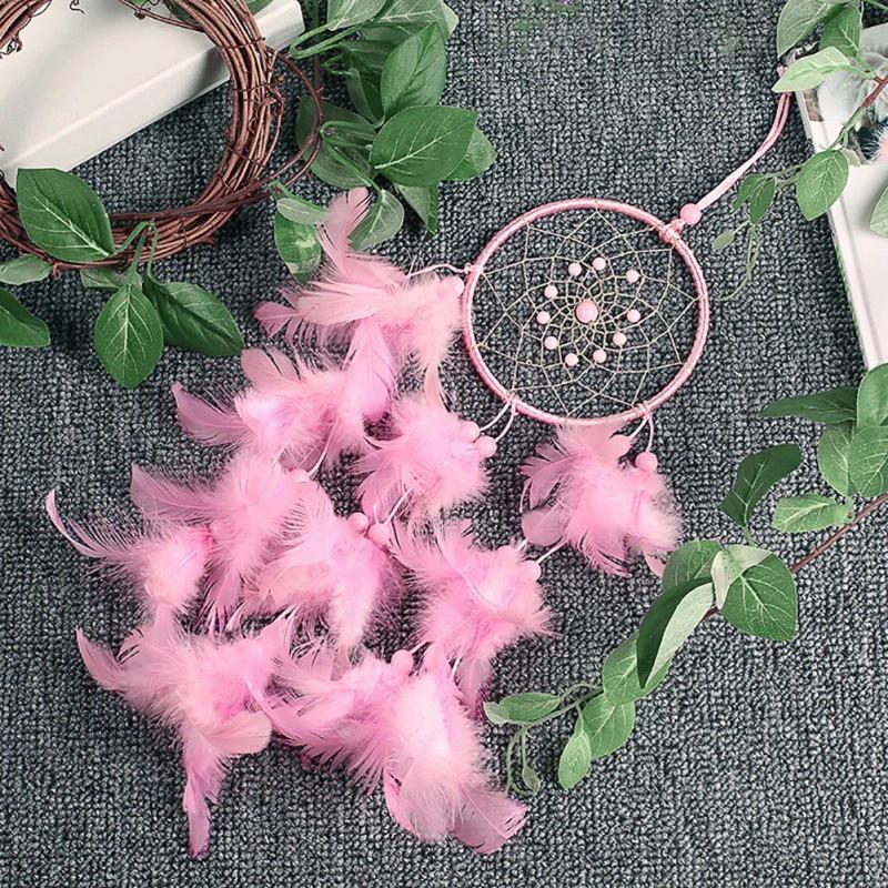 Dreamcatcher treo tường, xe ô tô, màu hồng lông vũ trang trí xinh xắn Pinky shop