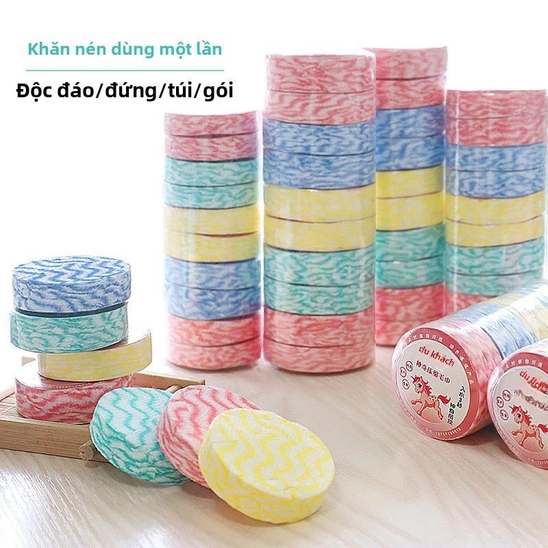 Du lịch Khăn nén dùng một lần Khăn làm sạch Khăn mặt không dệt Du lịch Đồ dùng khách sạn Đóng gói riêng