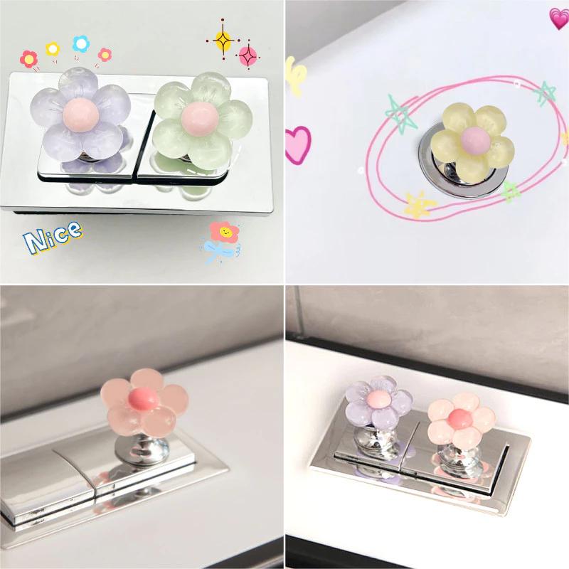 Dụng cụ ép vệ sinh màu kẹo Dụng cụ ép hoa Nút vệ sinh phòng tắm dễ thương Máy ép vệ sinh
