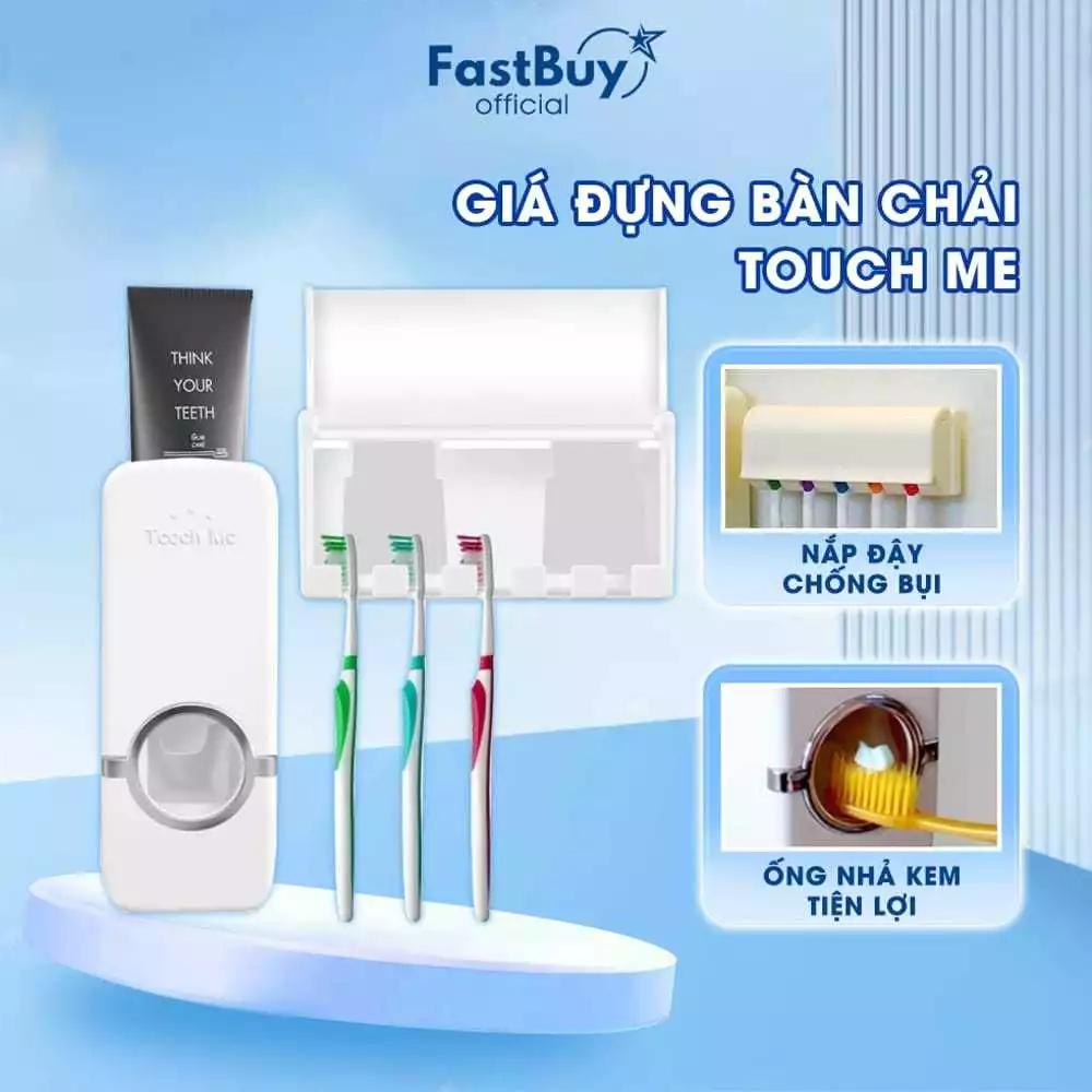 Dụng Cụ Lấy Kem Đánh Răng Tự Động Touch Me Kèm Giá Để Bàn Chải Đánh Răng Tiện Lợi