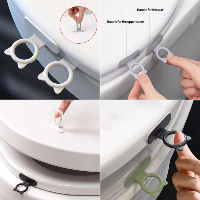 Dụng cụ mở nắp bồn cầu đầy màu sắc bằng silicon Nắp bồn cầu hình đầu mèo dễ thương Tay cầm tủ ngăn kéo