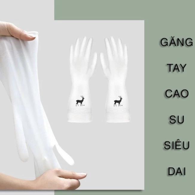 Găng tay cao su ngắn có hình hươu siêu dai, găng tay vệ sinh