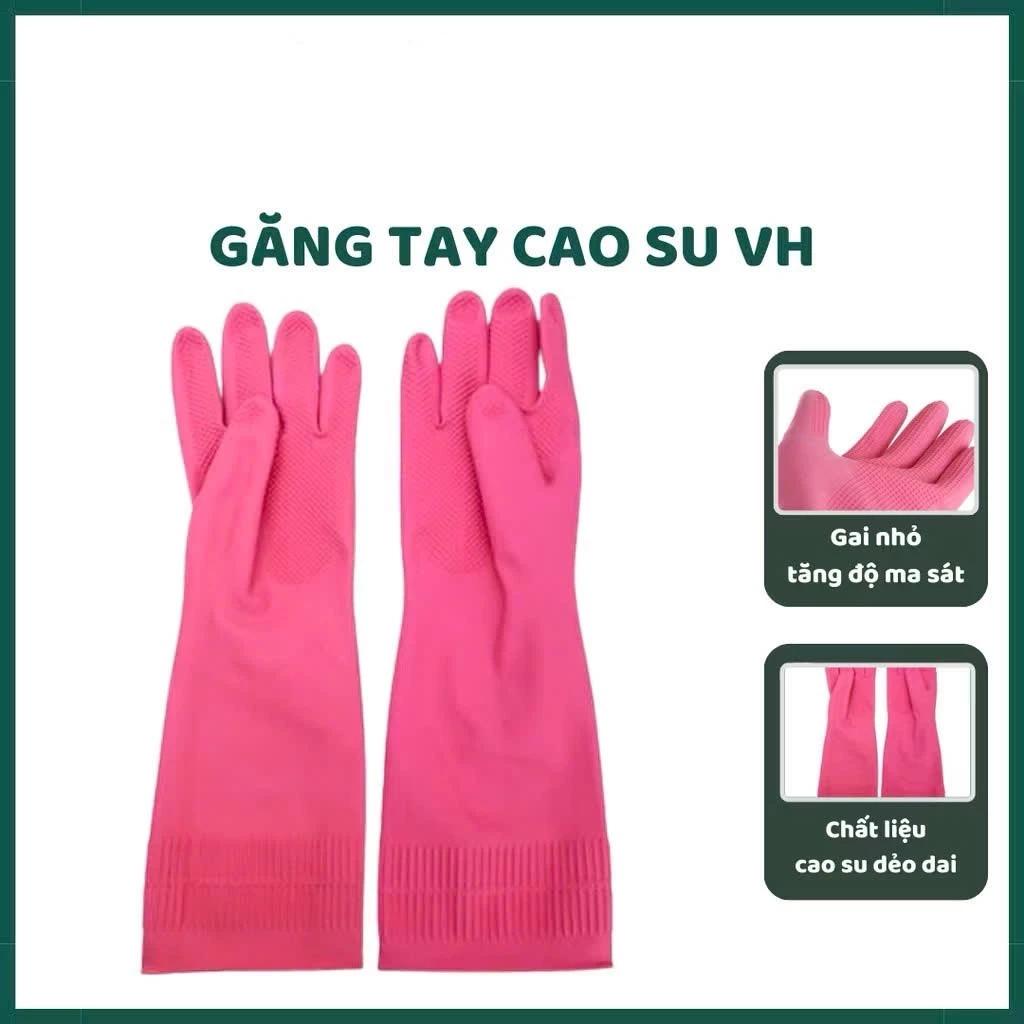 Găng Tay Cao Su Siêu Dai Gia Dụng VH 30cm 38cm - Bao Tay Thiên Nhiên An Toàn Cho Da Khi Giặt Giũ