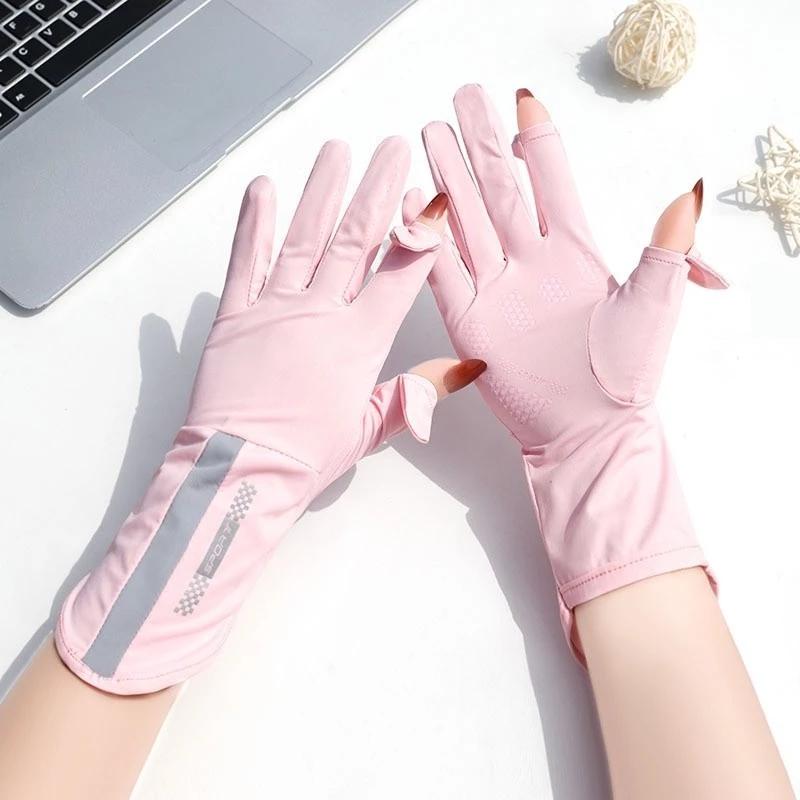 Găng Tay Chống Tia UV, Chống Trượt Thoáng Khí, Hở Ngón Tay Có Thể Chạm Màn Hình Cảm Ứng UPF50+