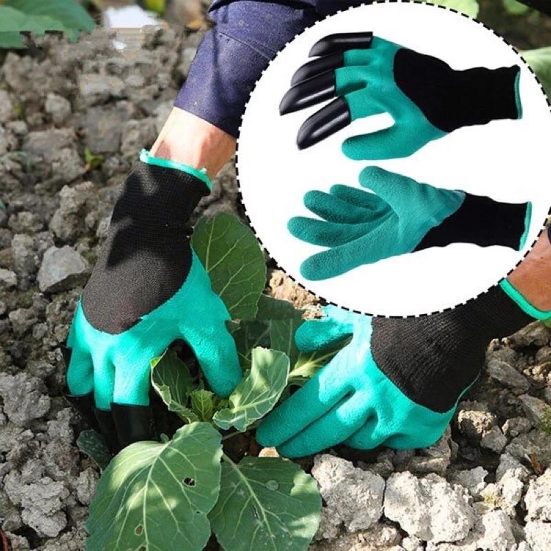 Găng tay làm vườn có móng thay dụng cụ đào đất