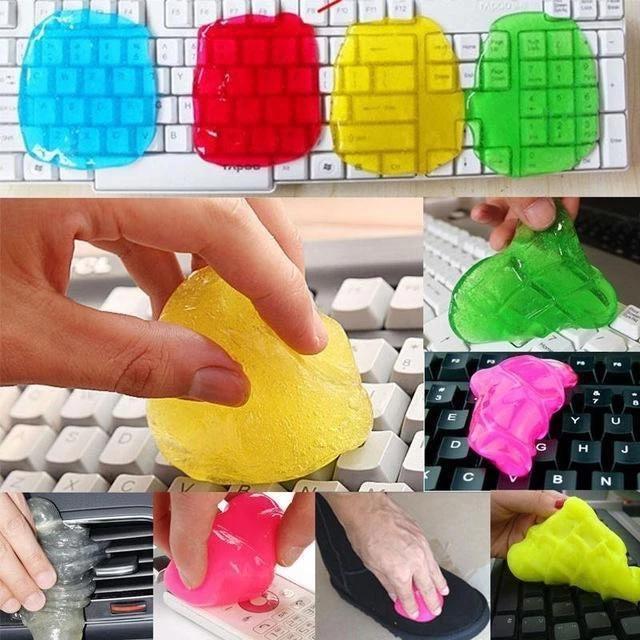 Gel silicon lấy bụi, làm sạch vệ sinh ô tô, bàn phím, điện thoại, bụi bẩn, laptop không bết dính