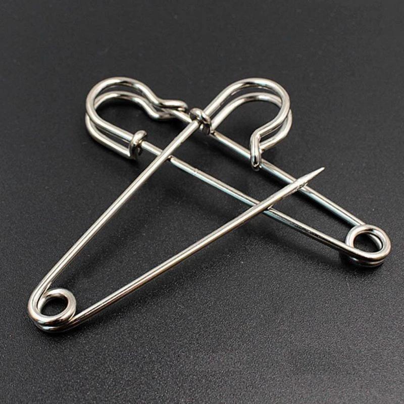 Ghim cài áo lớn, kim gim băng kim loại 2-10cm, bằng thép không gỉ màu bạc, đồng, phụ kiện trang trí váy vest nam nữ