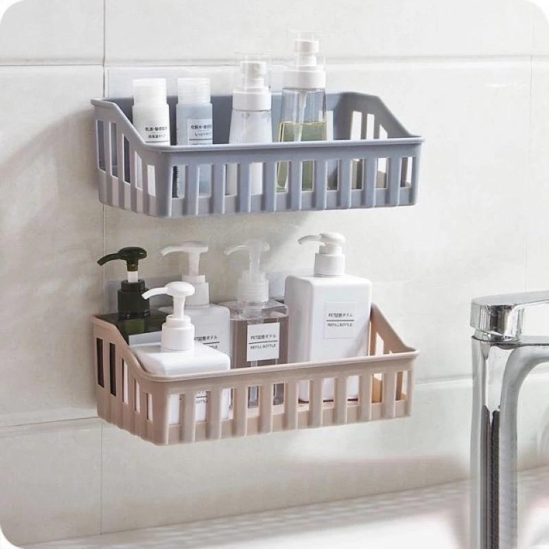Giá để đồ nhà bếp dán tường - Giá nhựa để đồ nhà tắm DẠNG ĐAN LƯỚI - Kệ dán tường để đồ nhà tắm loại lớn