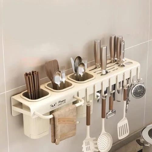Giá đỡ dao Đũa Thìa Thìa Giá đỡ thìa Happy, Dụng cụ sắp xếp nhà bếp đa chức năng treo tường