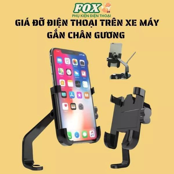 Giá đỡ điện thoại xe máy gắn chân gương chắc chắn tiện lợi , Kẹp điện thoại sắt C2 gắn chân gương